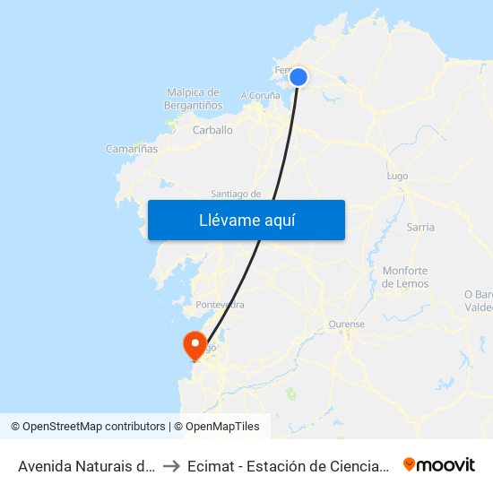 Avenida Naturais de Fene (Fene) to Ecimat - Estación de Ciencias Mariñas de Toralla map