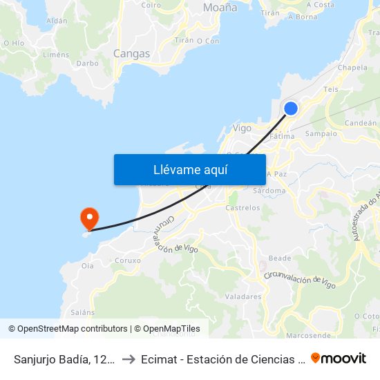 Sanjurjo Badía, 123 // O Toural to Ecimat - Estación de Ciencias Mariñas de Toralla map