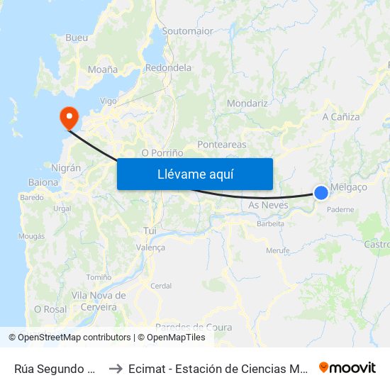 Rúa Segundo Gil (Arbo) to Ecimat - Estación de Ciencias Mariñas de Toralla map