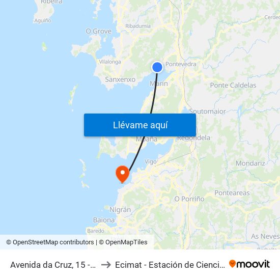 Avenida da Cruz, 15 - Combarro (Poio) to Ecimat - Estación de Ciencias Mariñas de Toralla map