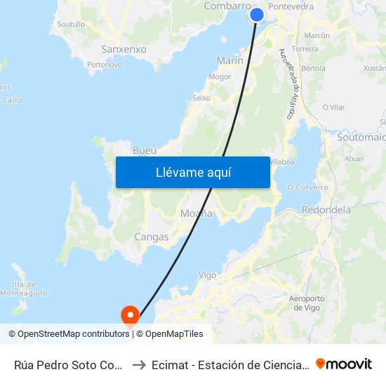 Rúa Pedro Soto Couselo, 45 (Poio) to Ecimat - Estación de Ciencias Mariñas de Toralla map