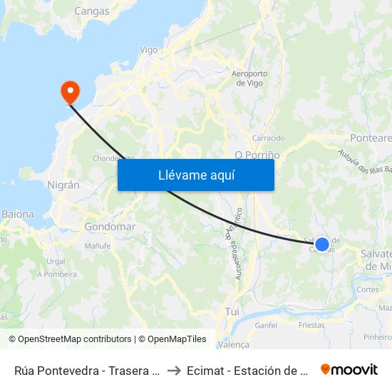 Rúa Pontevedra - Trasera Concello (Salceda de Caselas) to Ecimat - Estación de Ciencias Mariñas de Toralla map