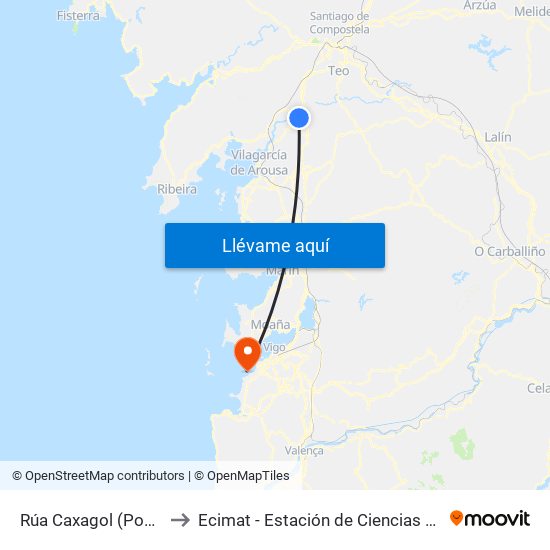 Rúa Caxagol (Pontecesures) to Ecimat - Estación de Ciencias Mariñas de Toralla map