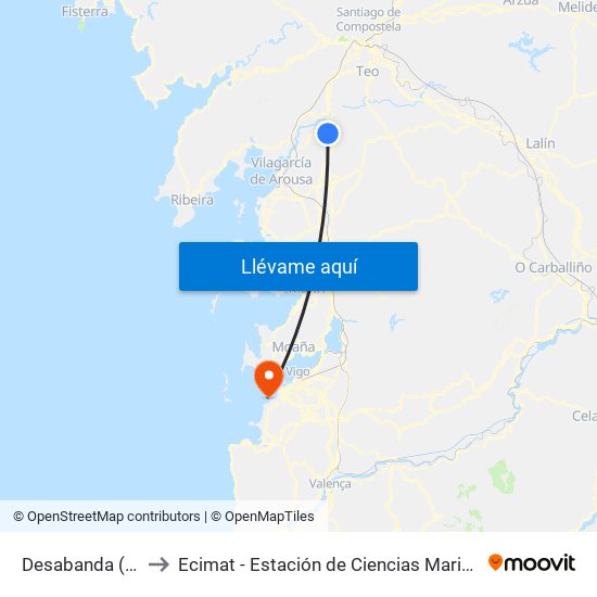 Desabanda (Valga) to Ecimat - Estación de Ciencias Mariñas de Toralla map