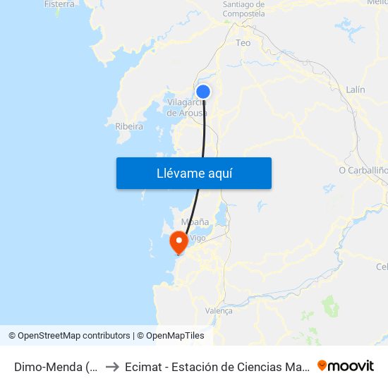 Dimo-Menda (Catoira) to Ecimat - Estación de Ciencias Mariñas de Toralla map