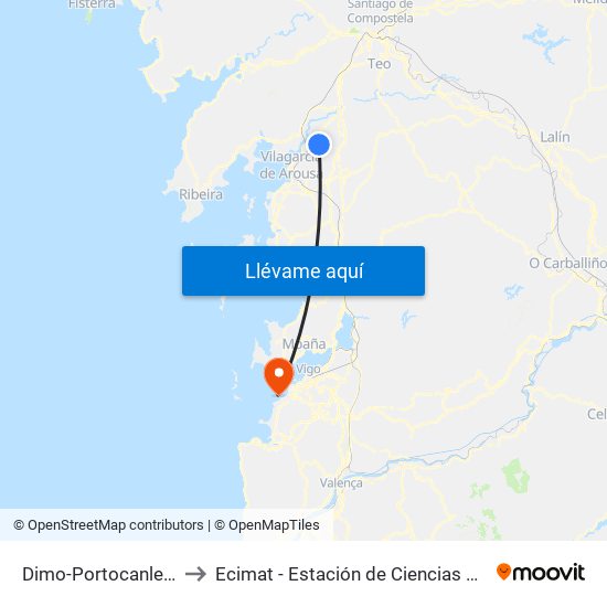 Dimo-Portocanles (Catoira) to Ecimat - Estación de Ciencias Mariñas de Toralla map