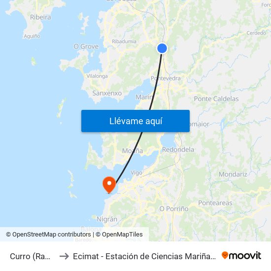 Curro (Rampla) to Ecimat - Estación de Ciencias Mariñas de Toralla map