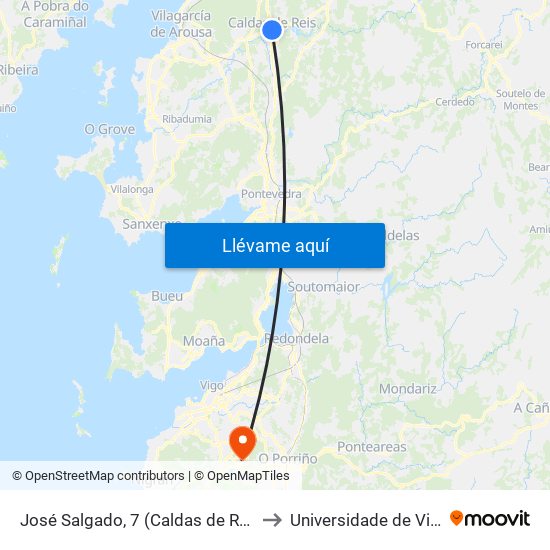 José Salgado, 7 (Caldas de Reis) to Universidade de Vigo map