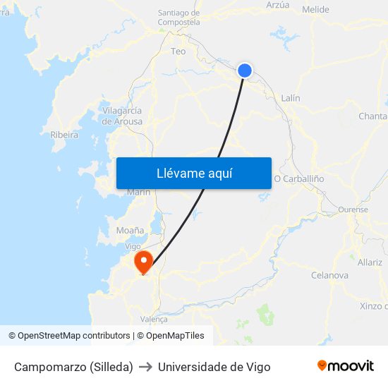 Campomarzo (Silleda) to Universidade de Vigo map