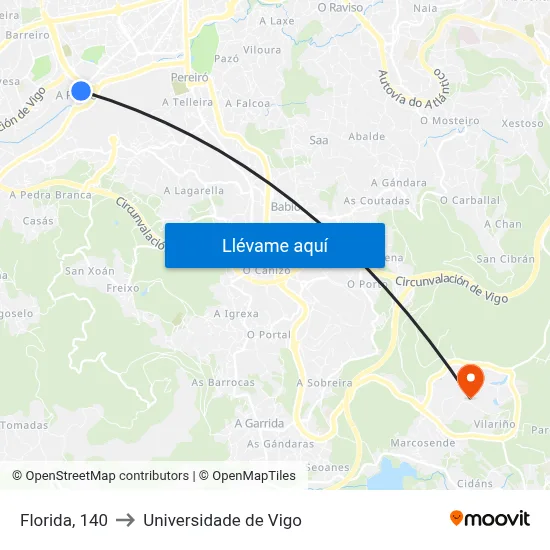 Florida, 140 to Universidade de Vigo map
