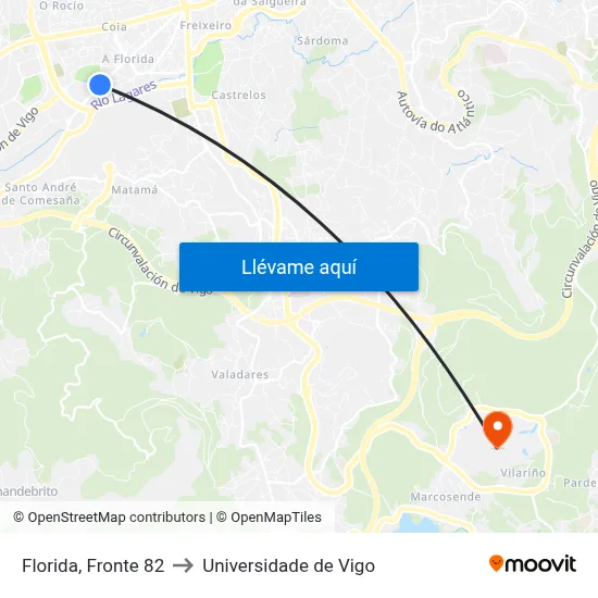 Florida, Fronte 82 to Universidade de Vigo map