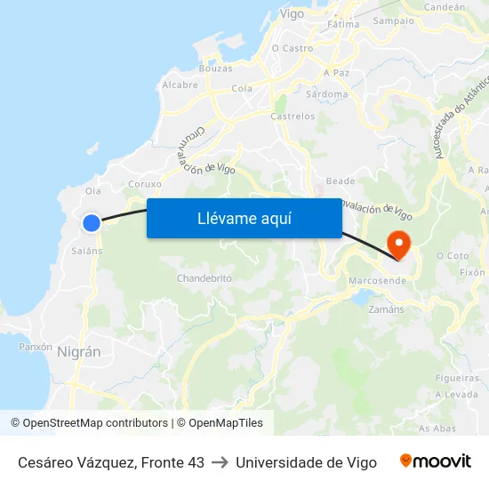 Cesáreo Vázquez, Fronte 43 to Universidade de Vigo map