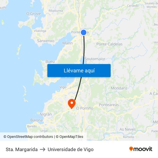 Sta. Margarida to Universidade de Vigo map