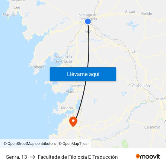 Senra, 13 to Facultade de Filoloxía E Traducción map