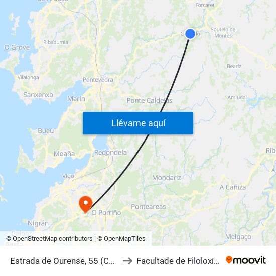 Estrada de Ourense, 55 (Cerdedo-Cotobade) to Facultade de Filoloxía E Traducción map