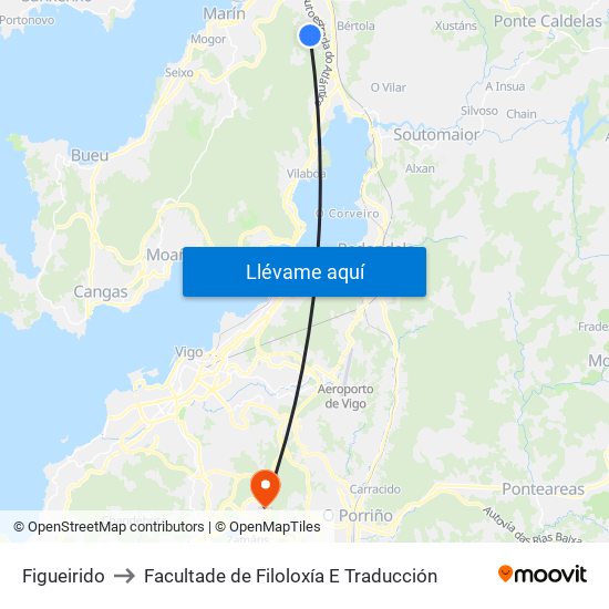 Figueirido to Facultade de Filoloxía E Traducción map