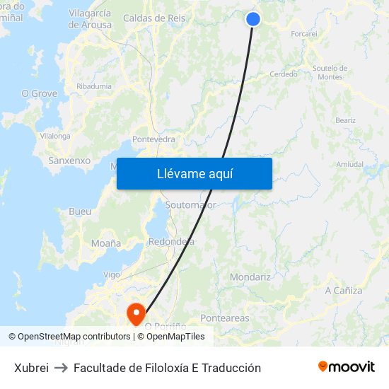 Xubrei to Facultade de Filoloxía E Traducción map