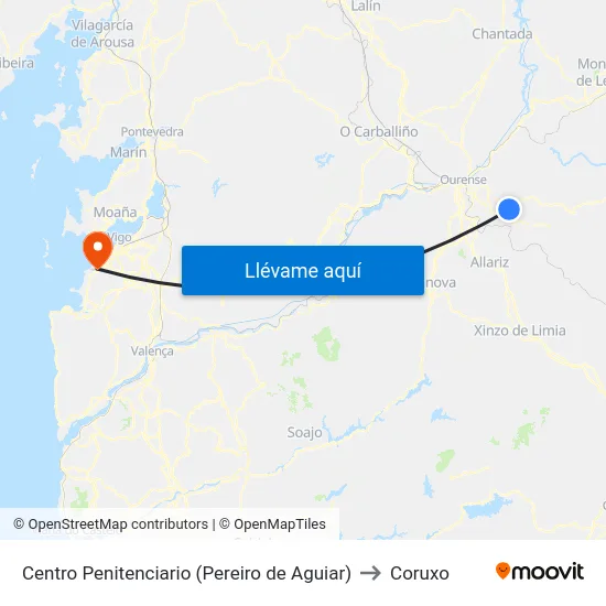 Centro Penitenciario (Pereiro de Aguiar) to Coruxo map