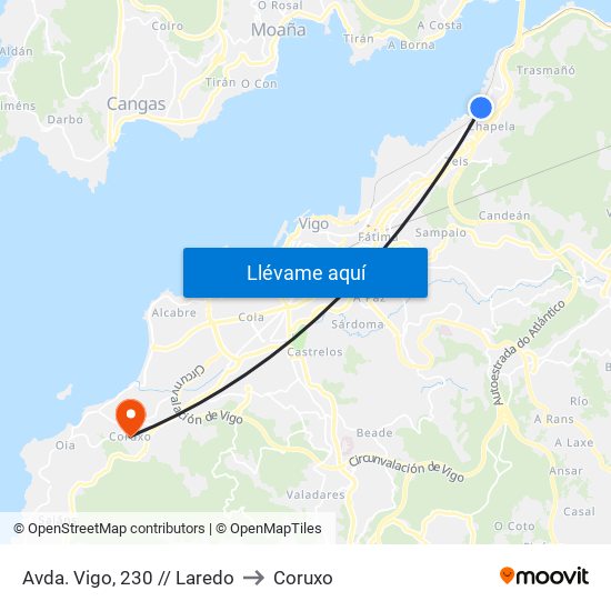 Avda. Vigo, 230 // Laredo to Coruxo map