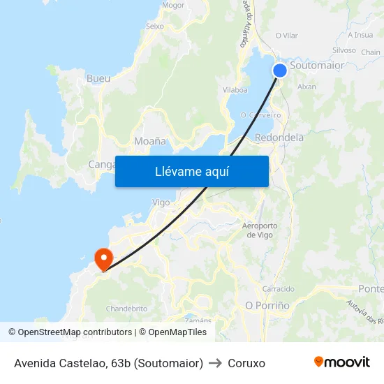 Avenida Castelao, 63b (Soutomaior) to Coruxo map