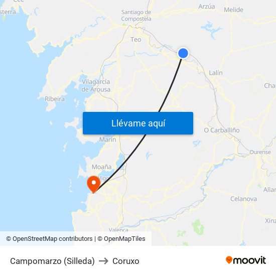 Campomarzo (Silleda) to Coruxo map