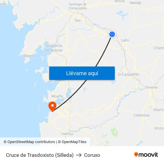 Cruce de Trasdoxisto (Silleda) to Coruxo map