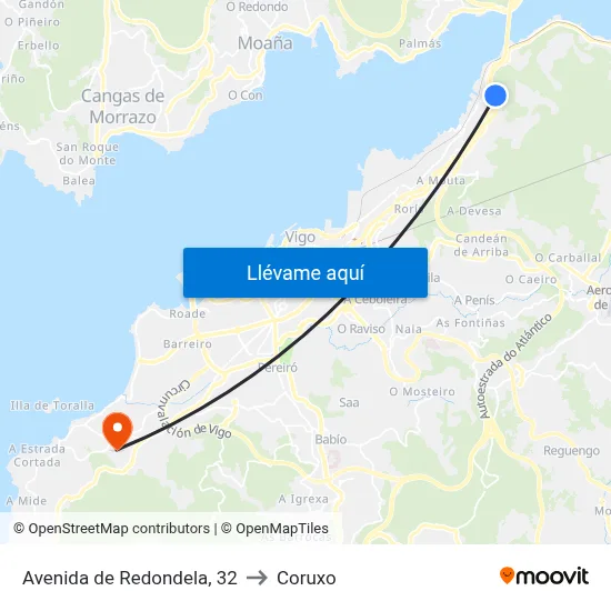 Avenida de Redondela, 32 to Coruxo map