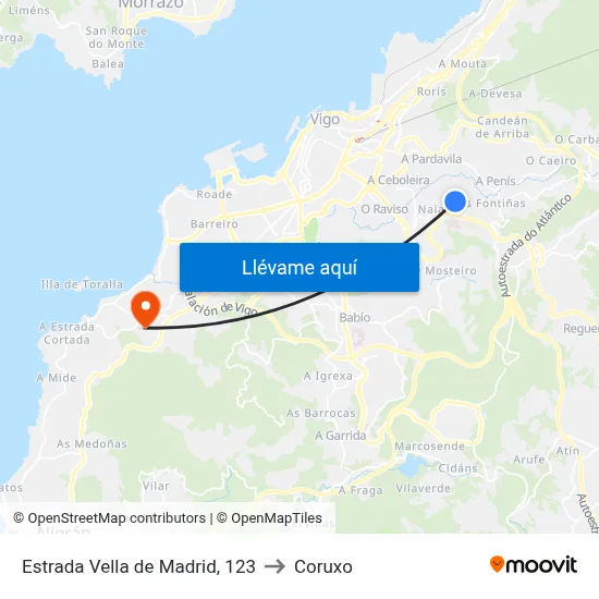 Estrada Vella de Madrid, 123 to Coruxo map