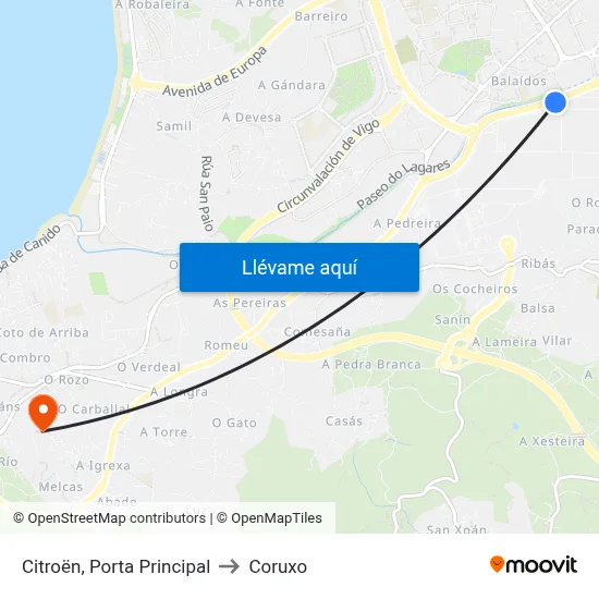 Citroën, Porta Principal to Coruxo map
