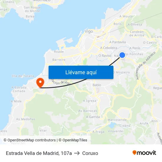 Estrada Vella de Madrid, 107a to Coruxo map