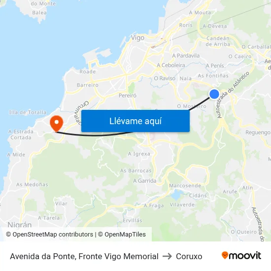 Avenida da Ponte, Fronte Vigo Memorial to Coruxo map
