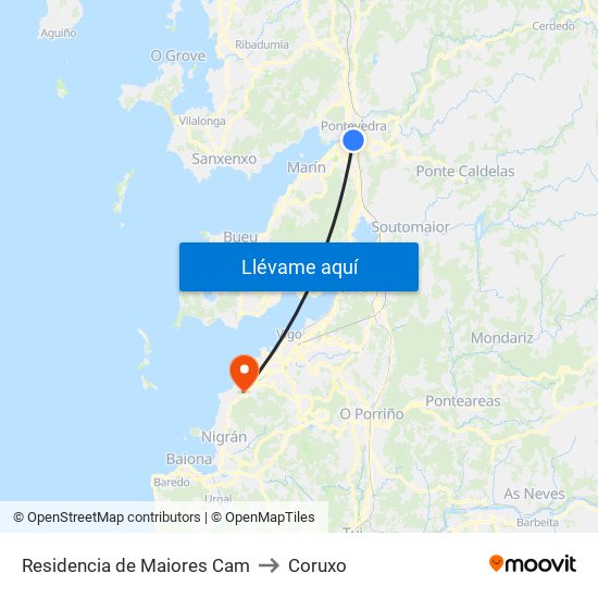 Residencia de Maiores Cam to Coruxo map