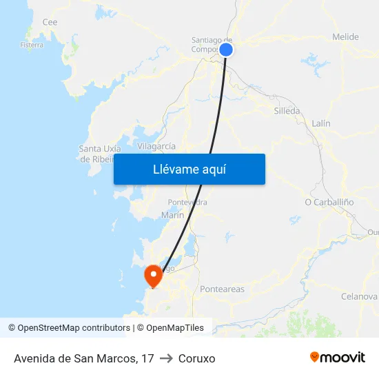 Avenida de San Marcos, 17 to Coruxo map