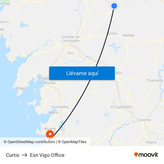 Curtis to Esn Vigo Office map