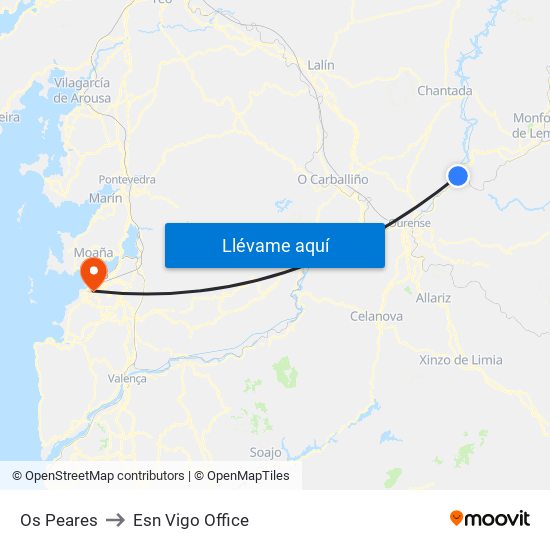 Os Peares to Esn Vigo Office map