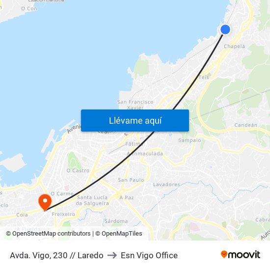 Avda. Vigo, 230 // Laredo to Esn Vigo Office map