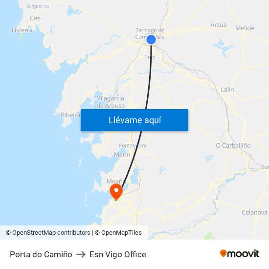Porta do Camiño to Esn Vigo Office map