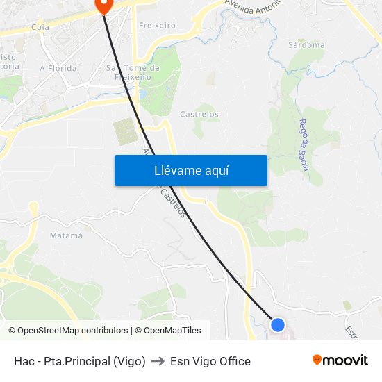 Hac - Pta.Principal (Vigo) to Esn Vigo Office map