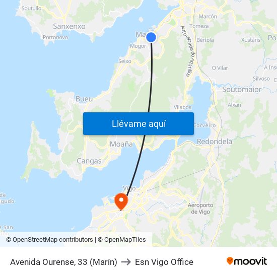 Avenida Ourense, 33 (Marín) to Esn Vigo Office map