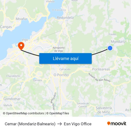 Cemar (Mondariz-Balneario) to Esn Vigo Office map