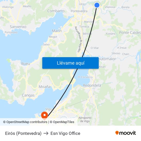 Eirós (Pontevedra) to Esn Vigo Office map