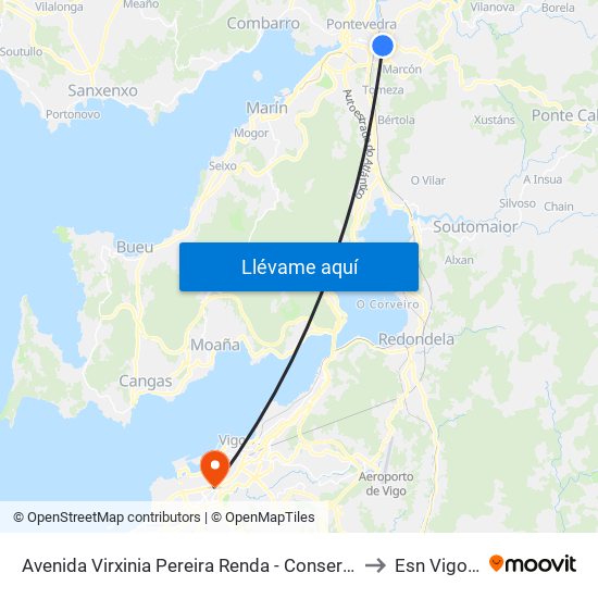 Avenida Virxinia Pereira Renda - Conservatorio (Pontevedra) to Esn Vigo Office map