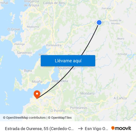Estrada de Ourense, 55 (Cerdedo-Cotobade) to Esn Vigo Office map