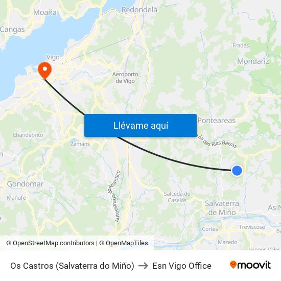 Os Castros (Salvaterra do Miño) to Esn Vigo Office map
