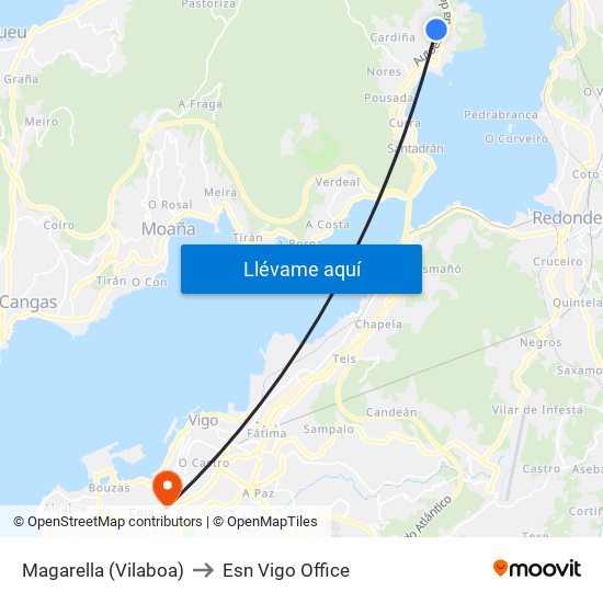 Magarella (Vilaboa) to Esn Vigo Office map