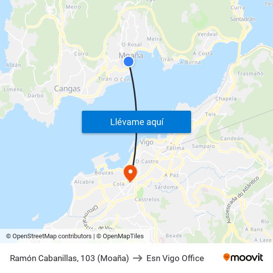 Ramón Cabanillas, 103 (Moaña) to Esn Vigo Office map