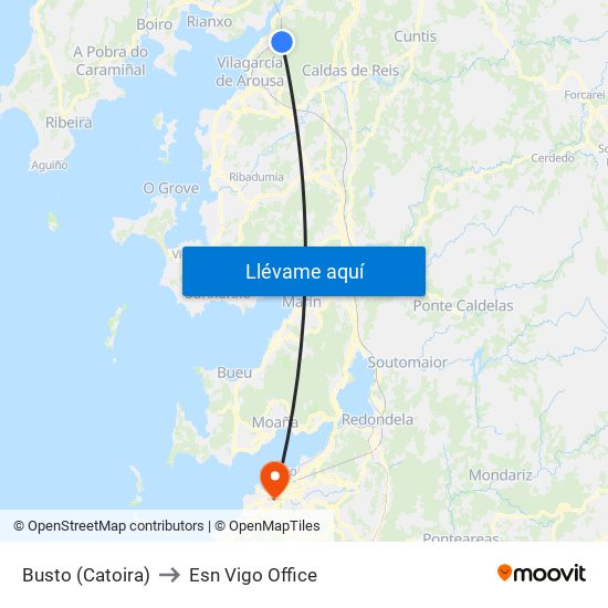 Busto (Catoira) to Esn Vigo Office map