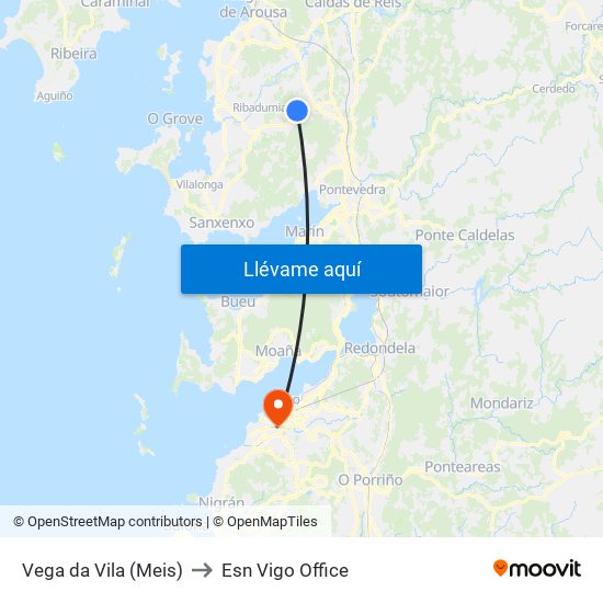 Vega da Vila (Meis) to Esn Vigo Office map