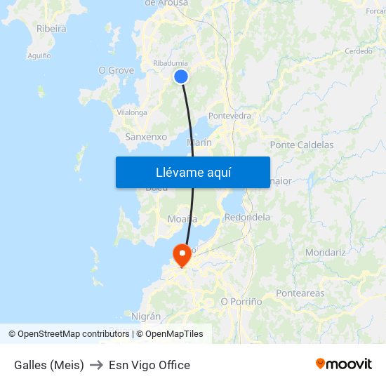 Galles (Meis) to Esn Vigo Office map