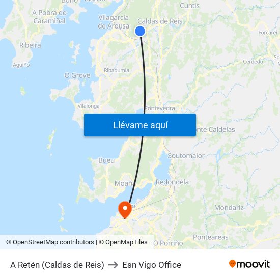 A Retén (Caldas de Reis) to Esn Vigo Office map